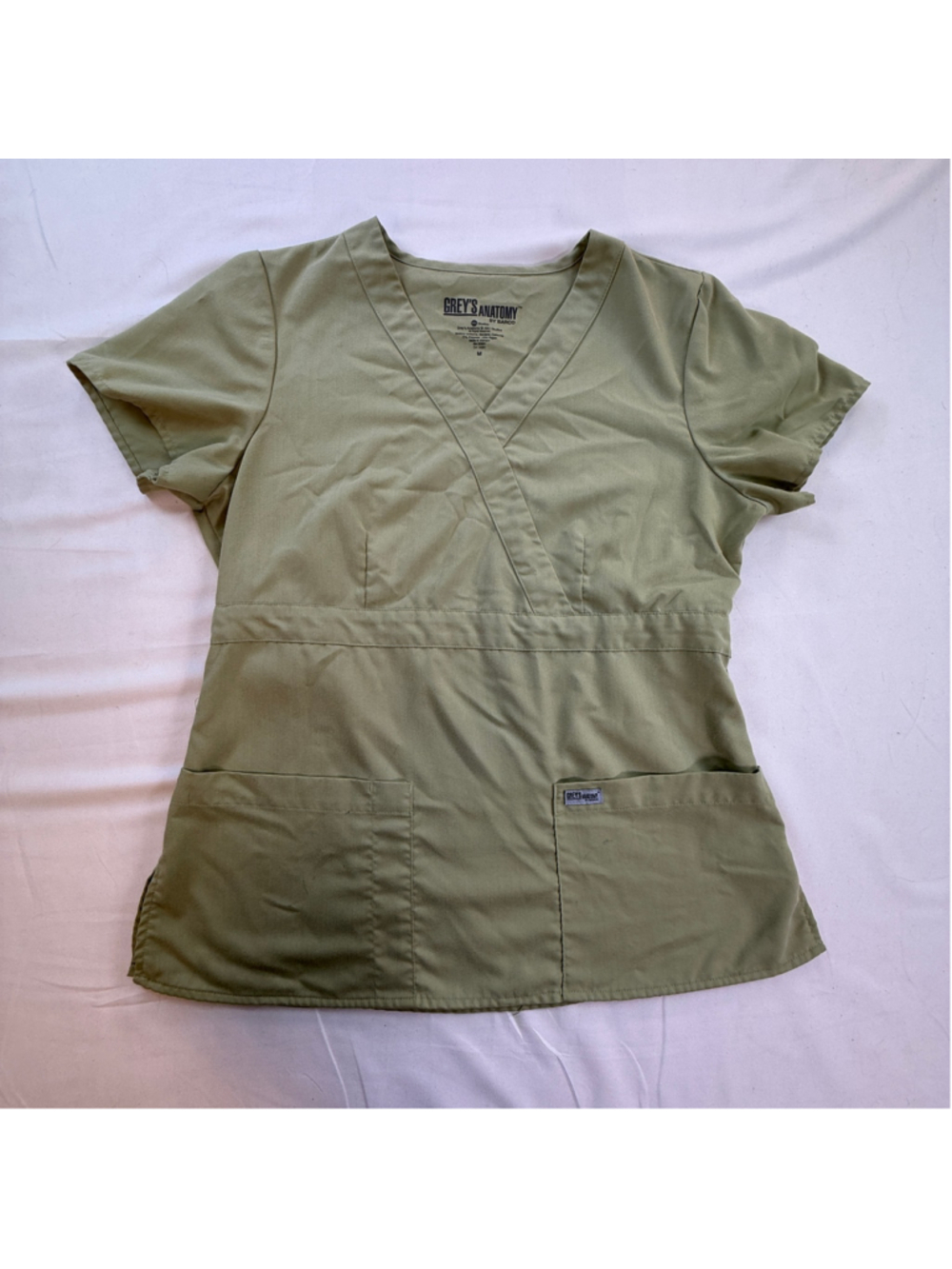 Grey’s Anatomy by Barco Scrub Top Medium Sage Green V-Neck Medical Uniform Nurse